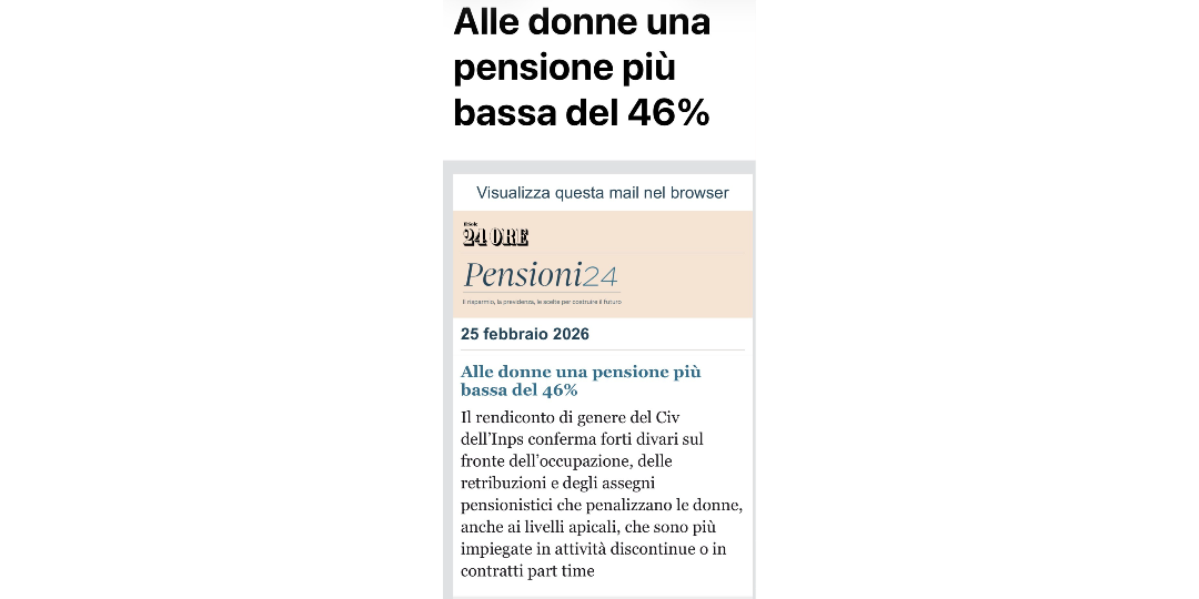 Rappresentazione visiva dell'articolo: Alle donne 46% in meno? Riprendetevi il vostro futuro previdenziale...